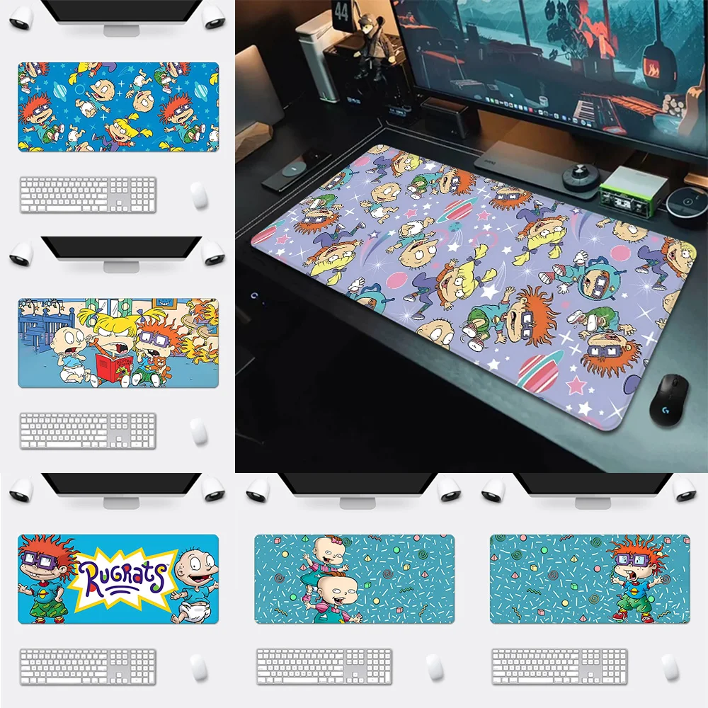 Mousepad HD Printing Computer Gamers Locking Edge Non-slip Mouse Pad Cartoon Funny R-Rugrats XXL90x40cm Keyboard PC Desk Pad