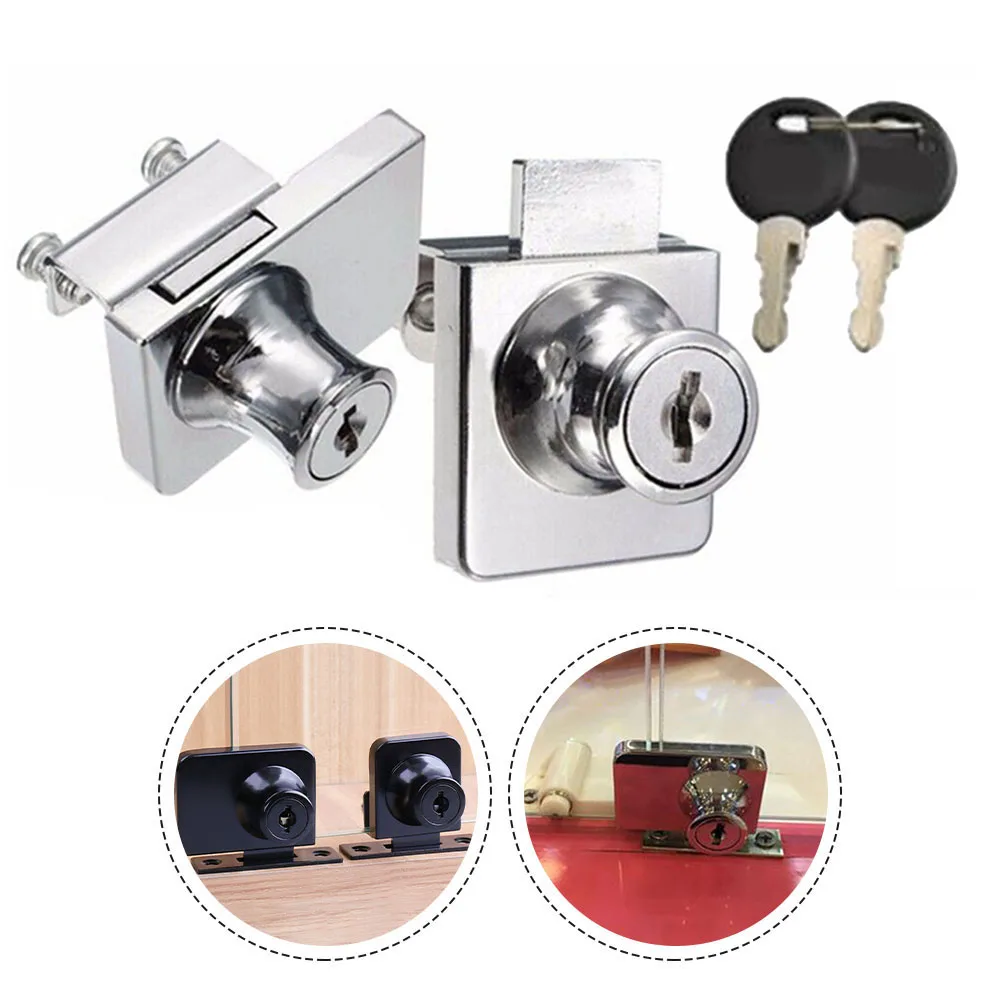 Glass Door Lock Double Door Lock Double Glass Doors Easy To Install Suitable For 5-8mm Glass 1 Key Opens Multiple Locks