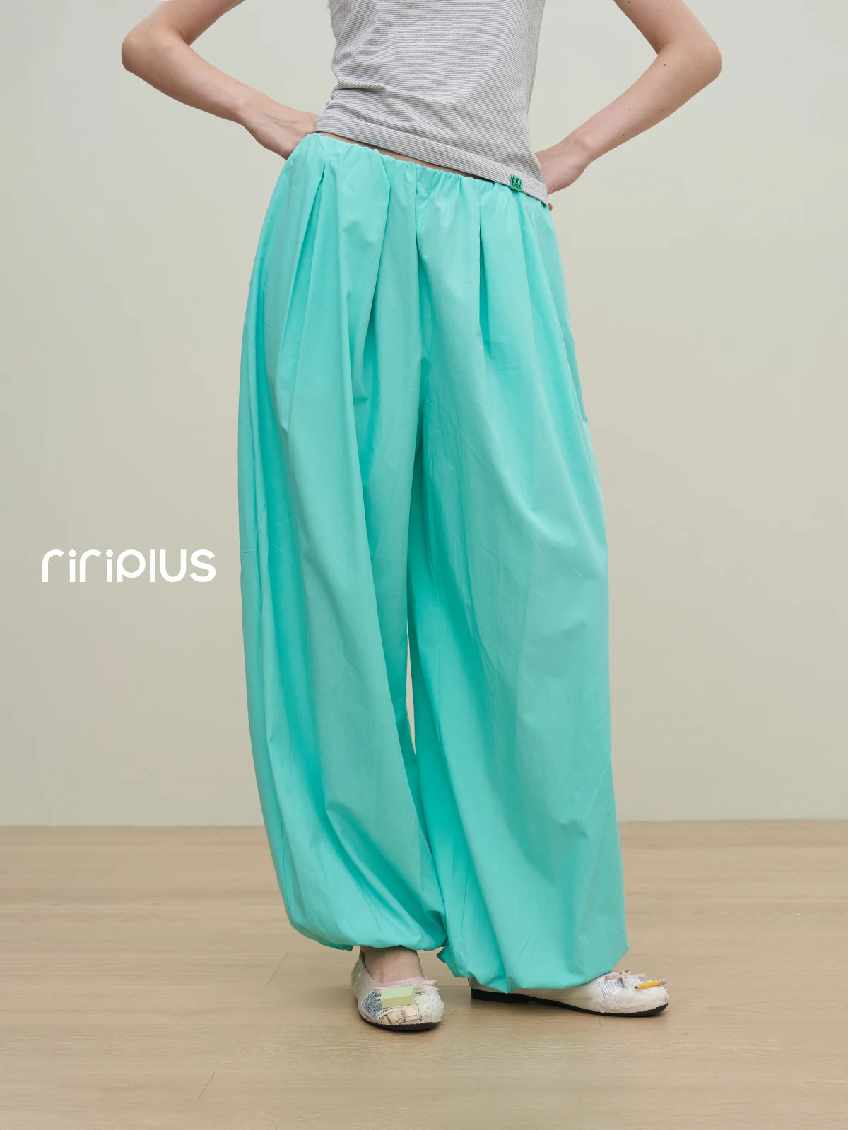 Riverstone plus Women's Casual  Drawstring Pants Autumn 2026 New Style Pleated Loose Comfortable Casual Long Trousers