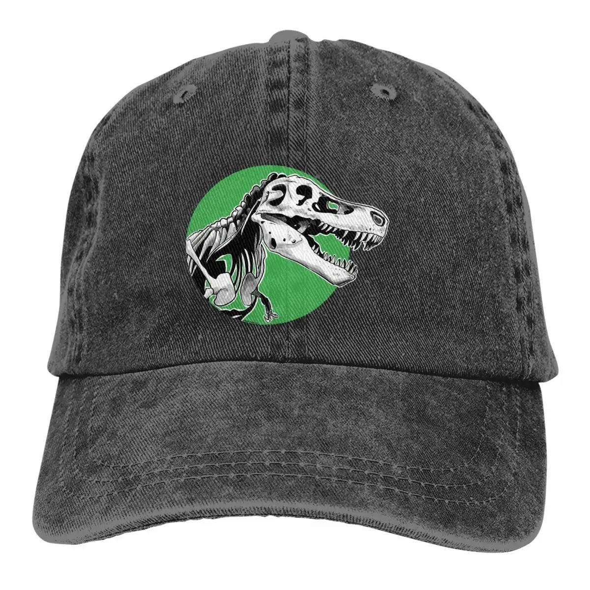 Multicolor Hat Peaked Women's Cap T Rex Skeleton Green Personalized Visor Protection Hats