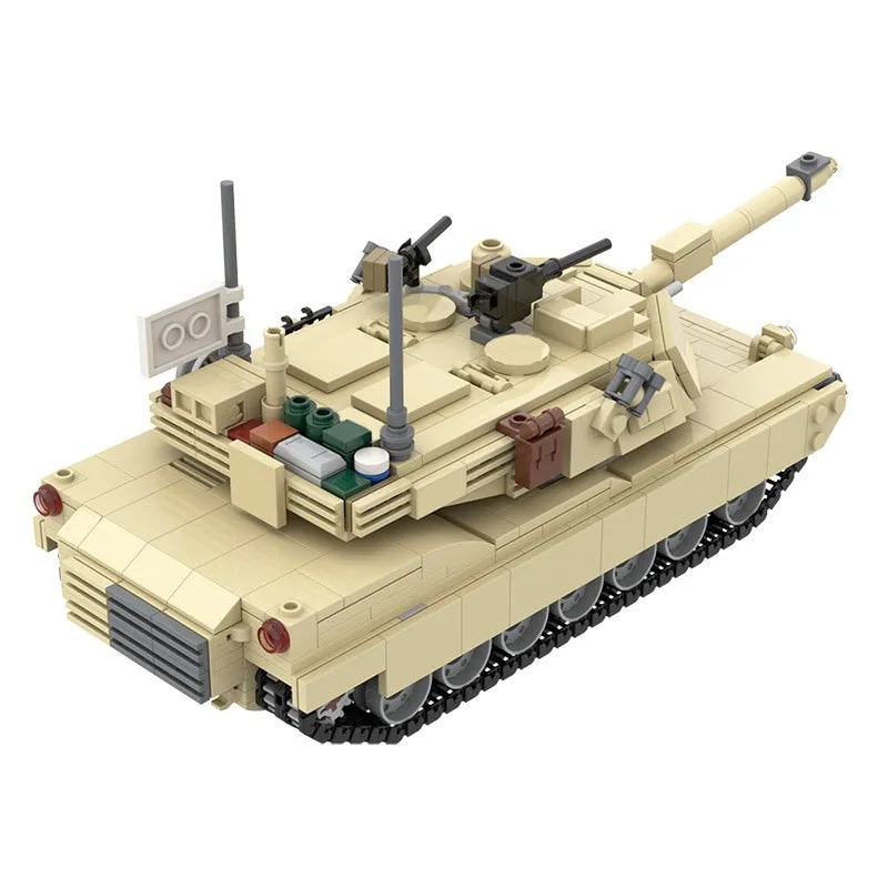 MOC Moderne Militärserie Kriegsausrüstung M1A2 Abrams Panzer Baustein-Modell DIY Kinder-Puzzle Montage-Spielzeug Geburtstagsgeschenk – Detail 2