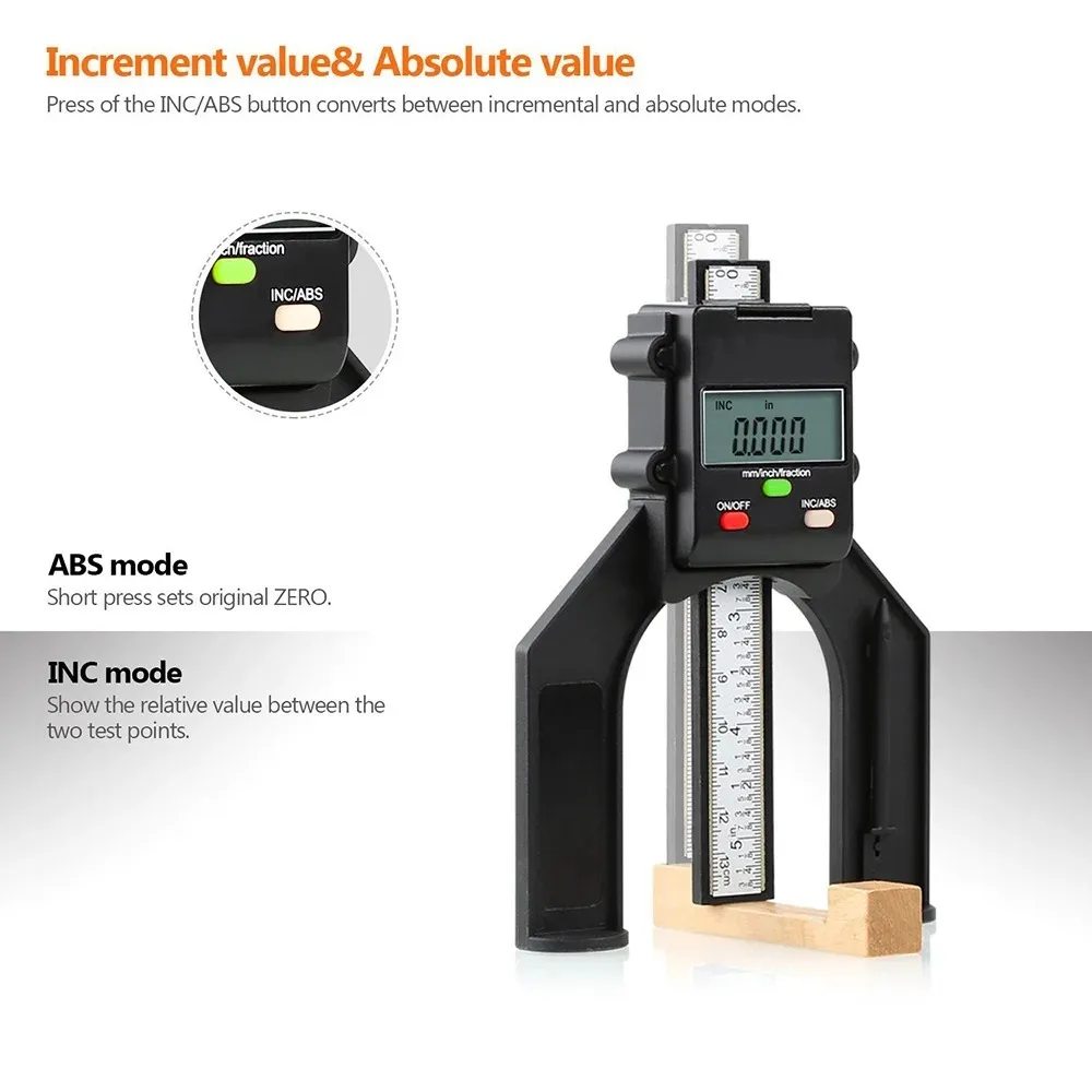 Digital Height Gauge Depth Gauge Table Saw Height Gauge Large Digital Display for Woodworking Router Table