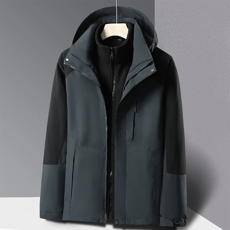 

Мужская ветрозащитная куртка Busin с флисовой подкладкой, утепленная, повседневная, для активного отдыха, с длинными рукавами, на молнии, для среднего возраста