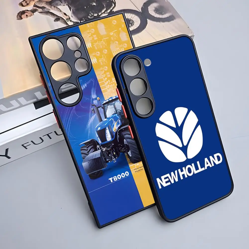 Чехол для телефона N-New Holland NHAGs Tractors Fro Samsung S25 Ultra S24 Fe S23 S22 S21 Plus A53 A55 A54 A53 A16 A14 A13 Matte Cover