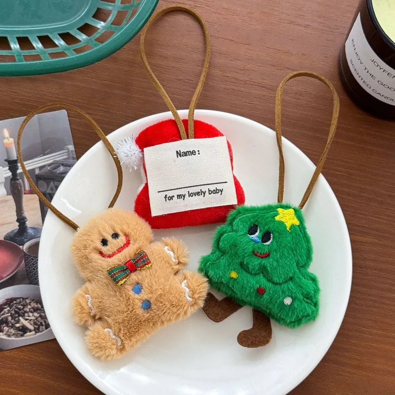 

Cute Christmas Plush Doll Pendant Santa Claus Christmas Tree Gingerbread Man Plush Doll Pendant Backpage Bag Pendant Decoration