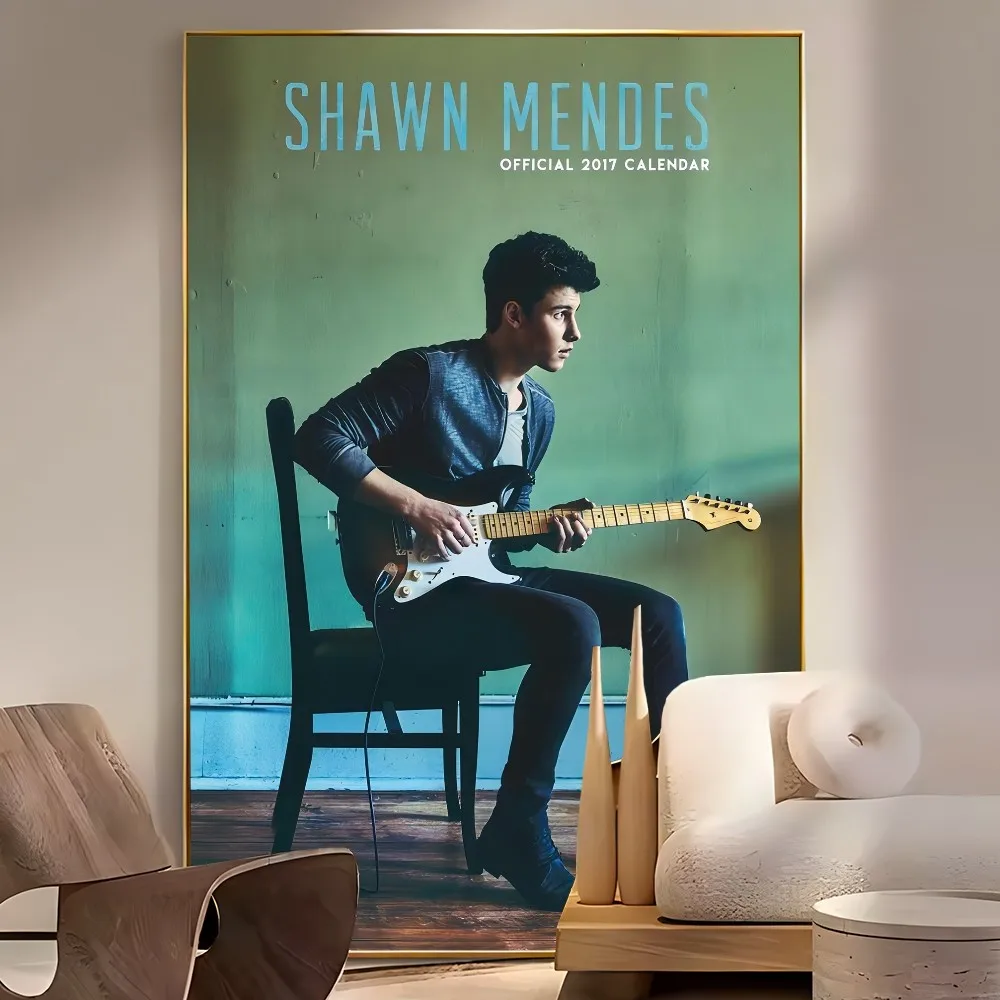 S-Shawn Mendes Popular Singer DIY Sticky Poster Waterproof Paper Sticker Coffee House Bar Home Decor