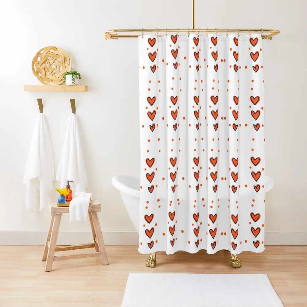 

RED HEART Shower Curtain Shower Waterproof For Bathroom Shower Bath Window Curtain