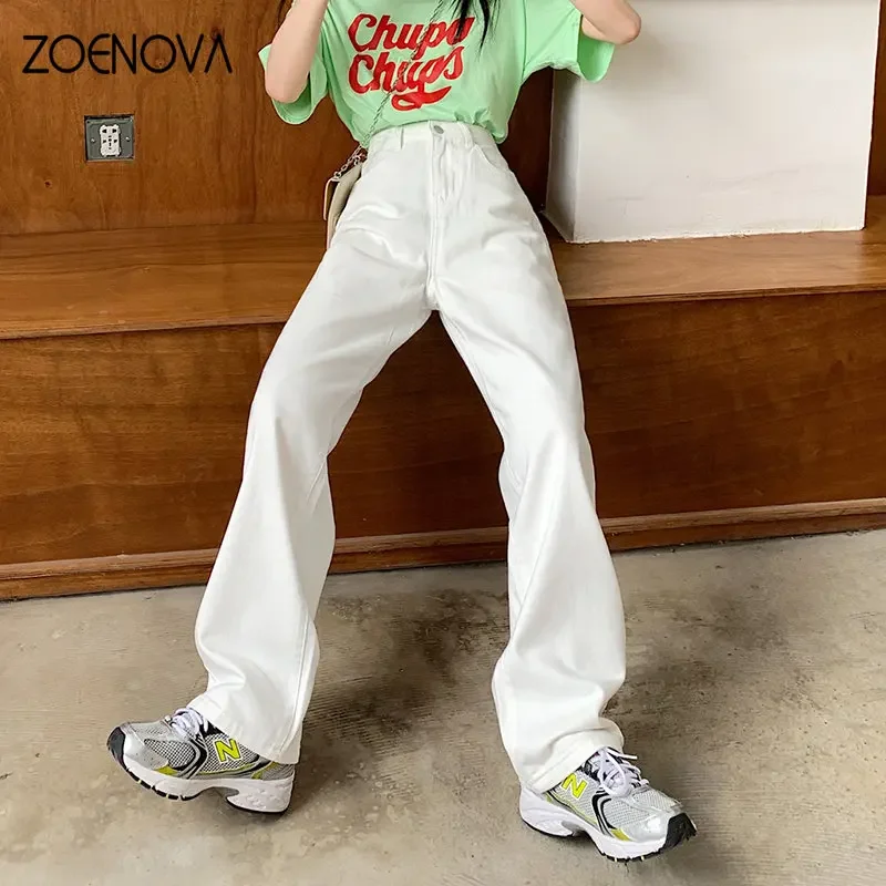 

ZOENOVA Spring Summer 2023 Casual Chic High Waist Loose Jeans Women's Drape Straight Wide Leg Mopping Pants More Than A Pocket