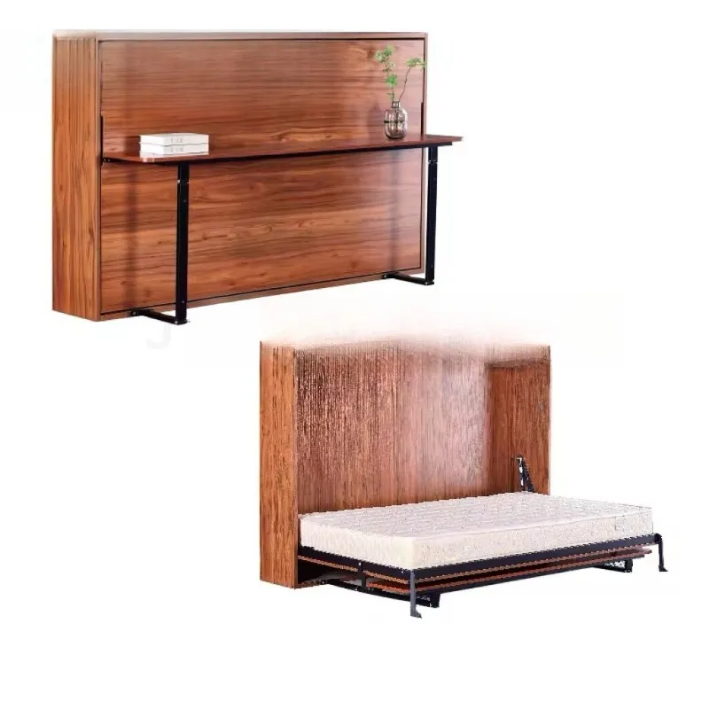Folding forward rollover hidden with desk wall bed multifunctional hardware desk invisible bed