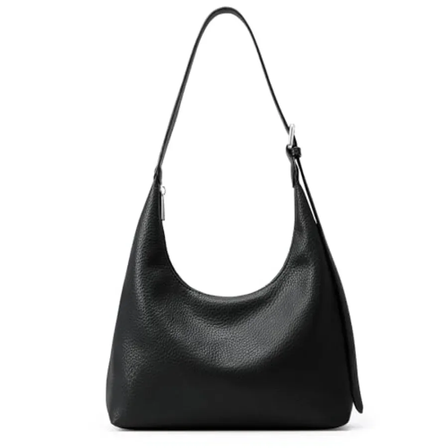 

KALIDI Crescent Tote Bag, Women Underarm Handbag Vegan Leather Zipper Shoulder Purse Hobo for Evening Shopping Casual
