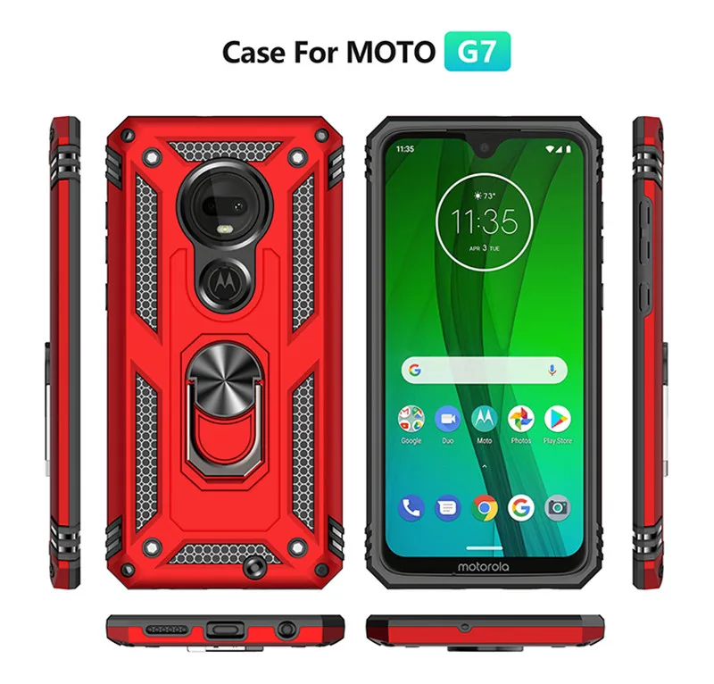 Pro motorola moto G6 G7 plus G8 energie lite G9 divadelní hra pouzdro magnetický prsten držák zakrýt pro moto E5 E6 E6S e6i E7 energie 2021 případech