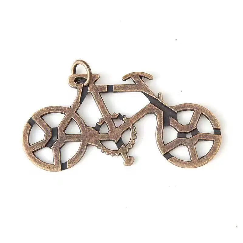 Bicycle Metal Puzzle Brain Teaser IQ Test Toys Educational Mind Games Disentanglement Magic Trick Novelty Gifts For Kids Adults