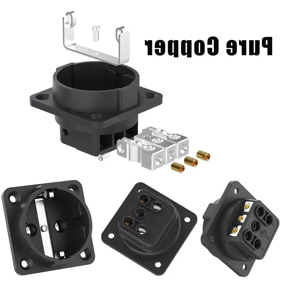 1PCS Monosaudio Pure Copper EU Schuko Sockets ES3R Rhodium Plated EU Power Socket Eur European Power Chass