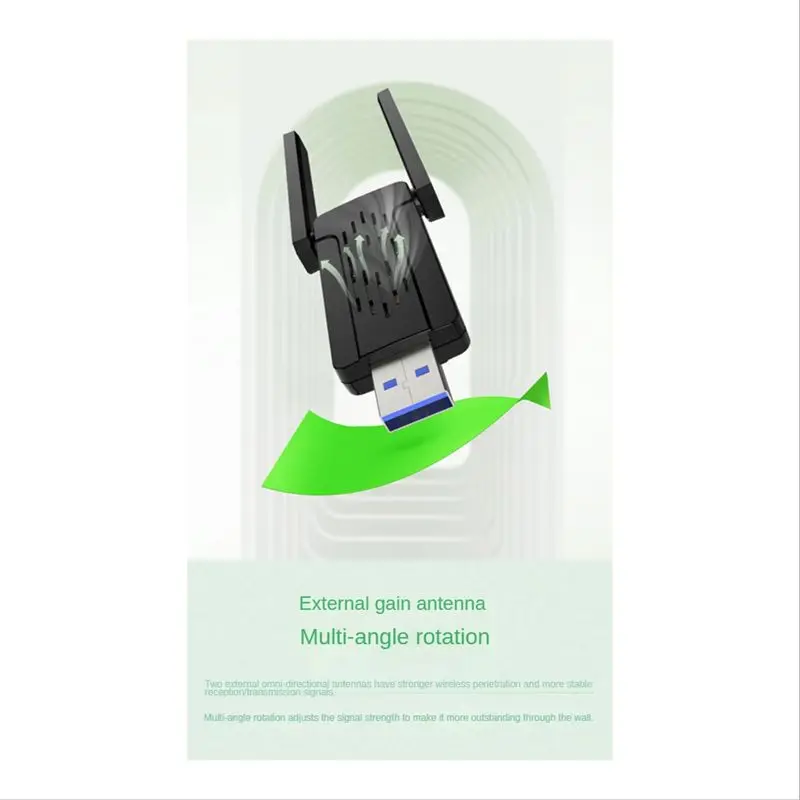 USB WiFi Adapter USB3.0 WiFi6 Wireless Network Card AX1800M 2.4G/5GHz Dual Band High-Speed Network Card