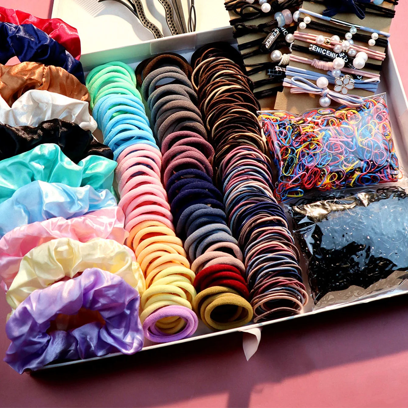 Women's Large Intestine Hair Ring, Hair Accessory Tool, Hair Braiding Device, Corrugated Hair Ring, Hair Accessory Set.