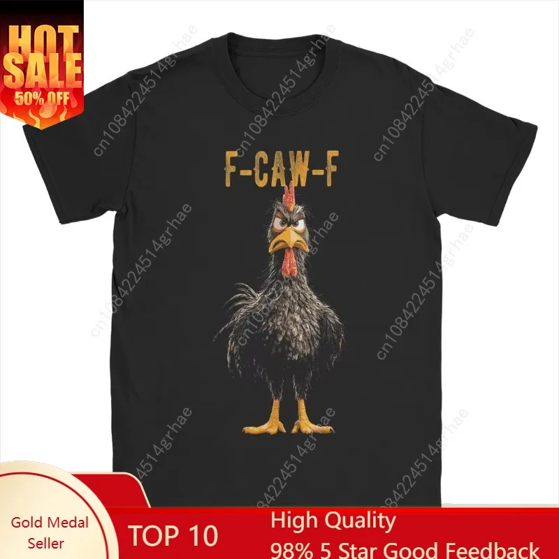 

FCAWF Black Chicken Lover - Funny F-Caw-F Chicken T-Shirts for Men Cotton T Shirts Short Sleeve Tees New Arrival Clothing