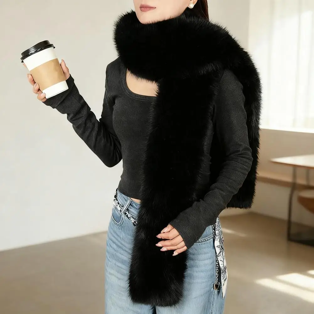 

Imitation Rabbit Fur Scarf Solid Color Versatile Design Thickened Warm Scarf Cold Weather Fashion Accessories Neckwear Шарф