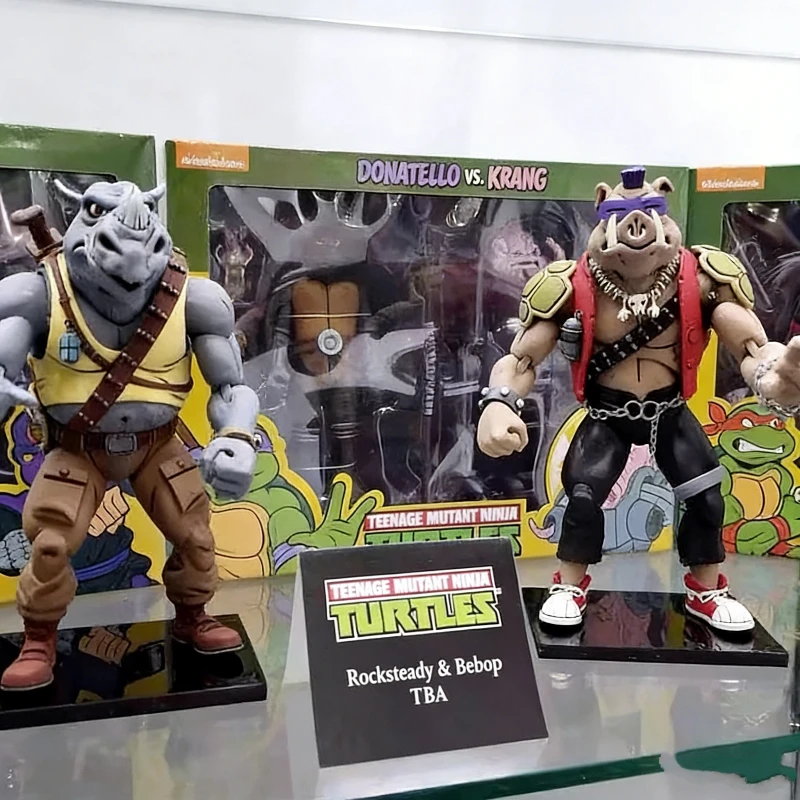 Figuras de Acción Articuladas de Rocksteady y Bebop de 7 Pulgadas de Mutant Ninja, Modelo de Personaje de Dibujos Animados Coleccionable de PVC, Juguete, Adorno de Anime, Regalos
