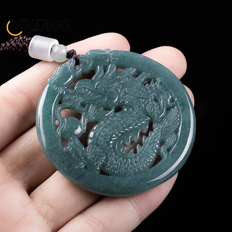 

Подвеска из натурального жадеита и дракона, ажурная резьба, модное высококачественное ожерелье из жадеита, мужской и женский праздничный подарок