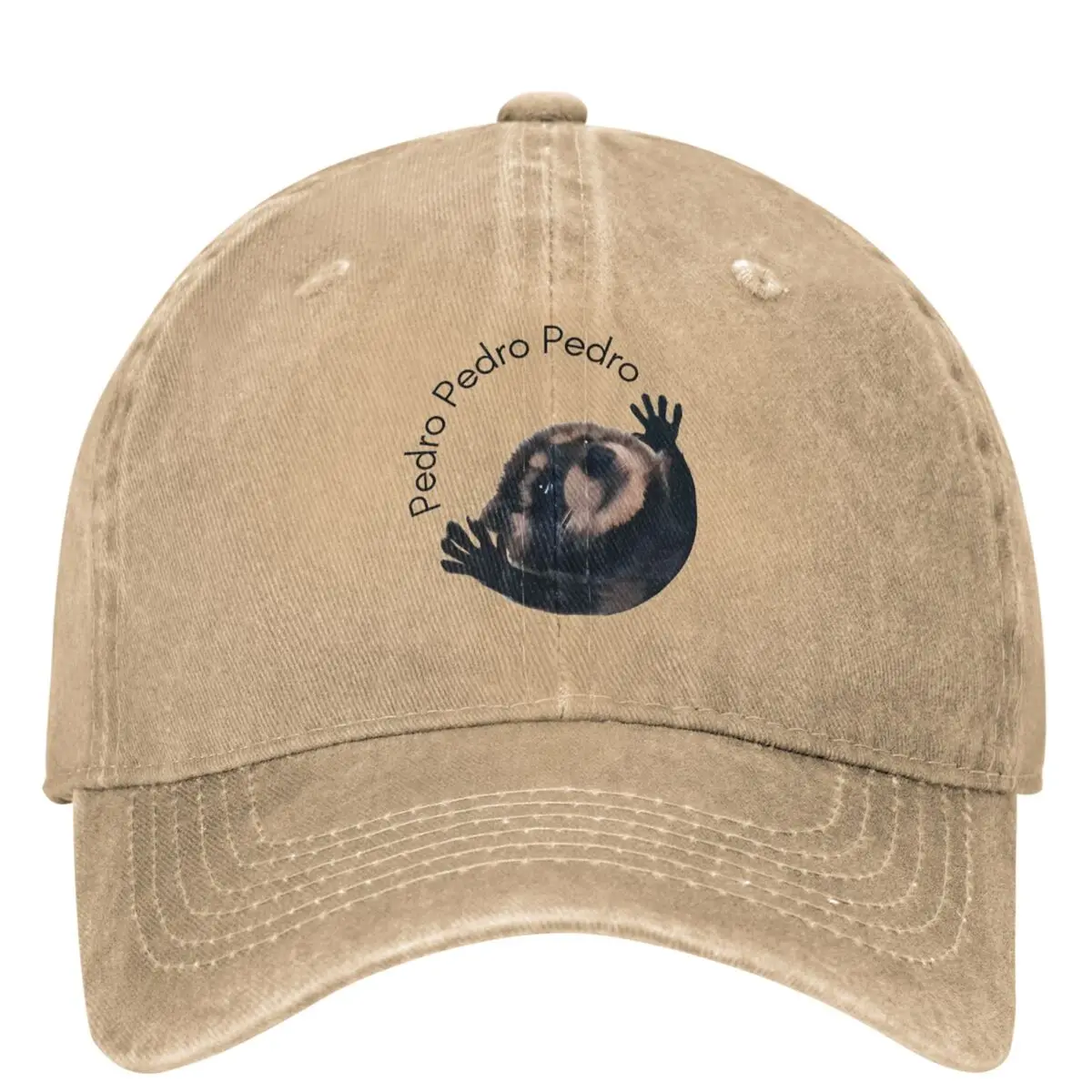 

Pedro Raccoon Washed Baseball Cap Funny Viral Video Meme Casual Hip Hop Hats Summer Men Adult Hiking Fishing Design Baseball Cap