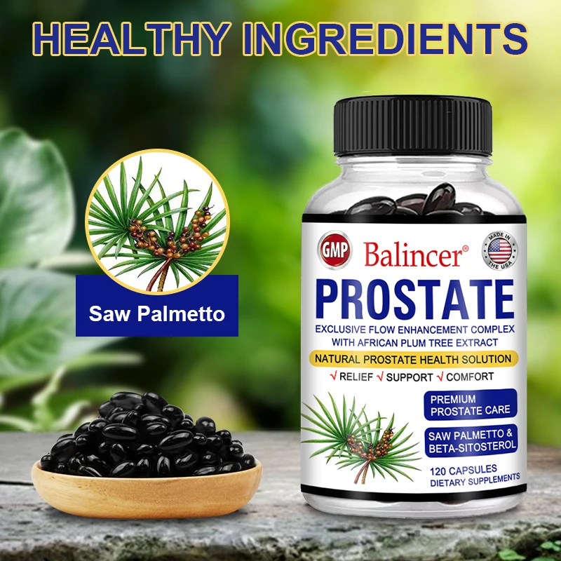 Balincer Saw Palmetto Sitosterol Capsules for Men's Prostate Health, Men's Health, Urinary Tract Health