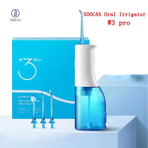 SOOCAS W3 Pro 물 치실 치아 깍지 클리너, 구강 세정기, C타입 충전식 클리너, 7 가지 모드, 물 탱크 제거 가능, 4 가지 유형