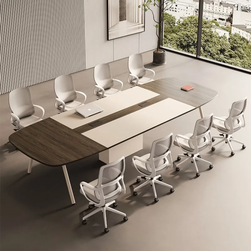 Conference table simple modern rectangular office meeting strip reception negotiation