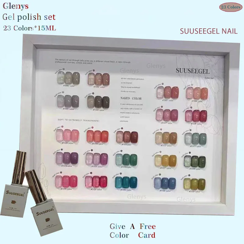 

Glenys23 Color Penetrating nail polish Adhesive All Seasons Advanced Semi Permanent Soaking gel Nail Art Varnish Set