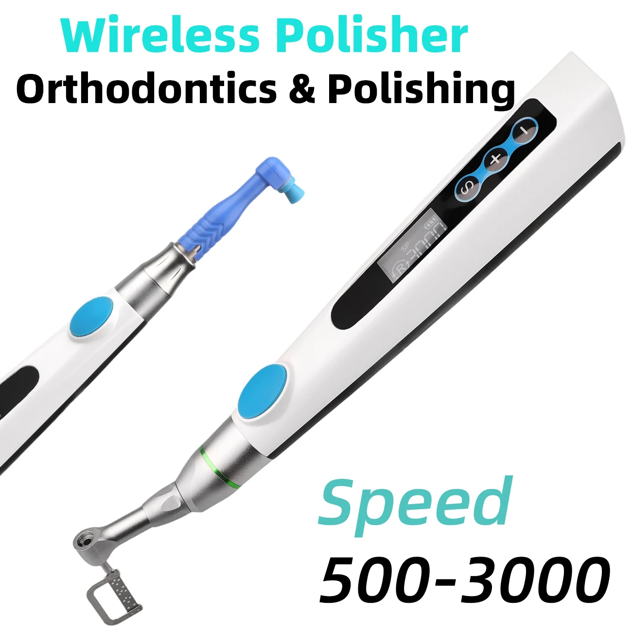 

Набор 360° ° Вращающийся беспроводной стоматологический полировщик, 3000-5000 об/мин, регулируемая скорость, тип C, быстрая зарядка для чистки и полировки зубов