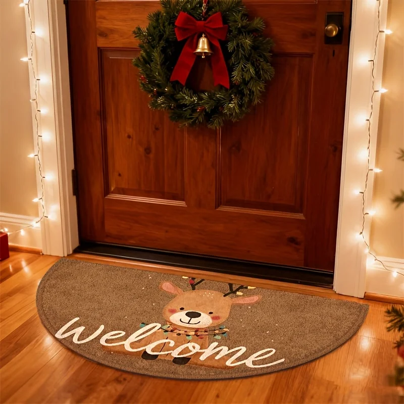 Half Round Doormat Vintage Botanical NonSlip Felt Rug William Morris Entrance Floor Mat Indoor Patio Welcome Carpet Home Decor