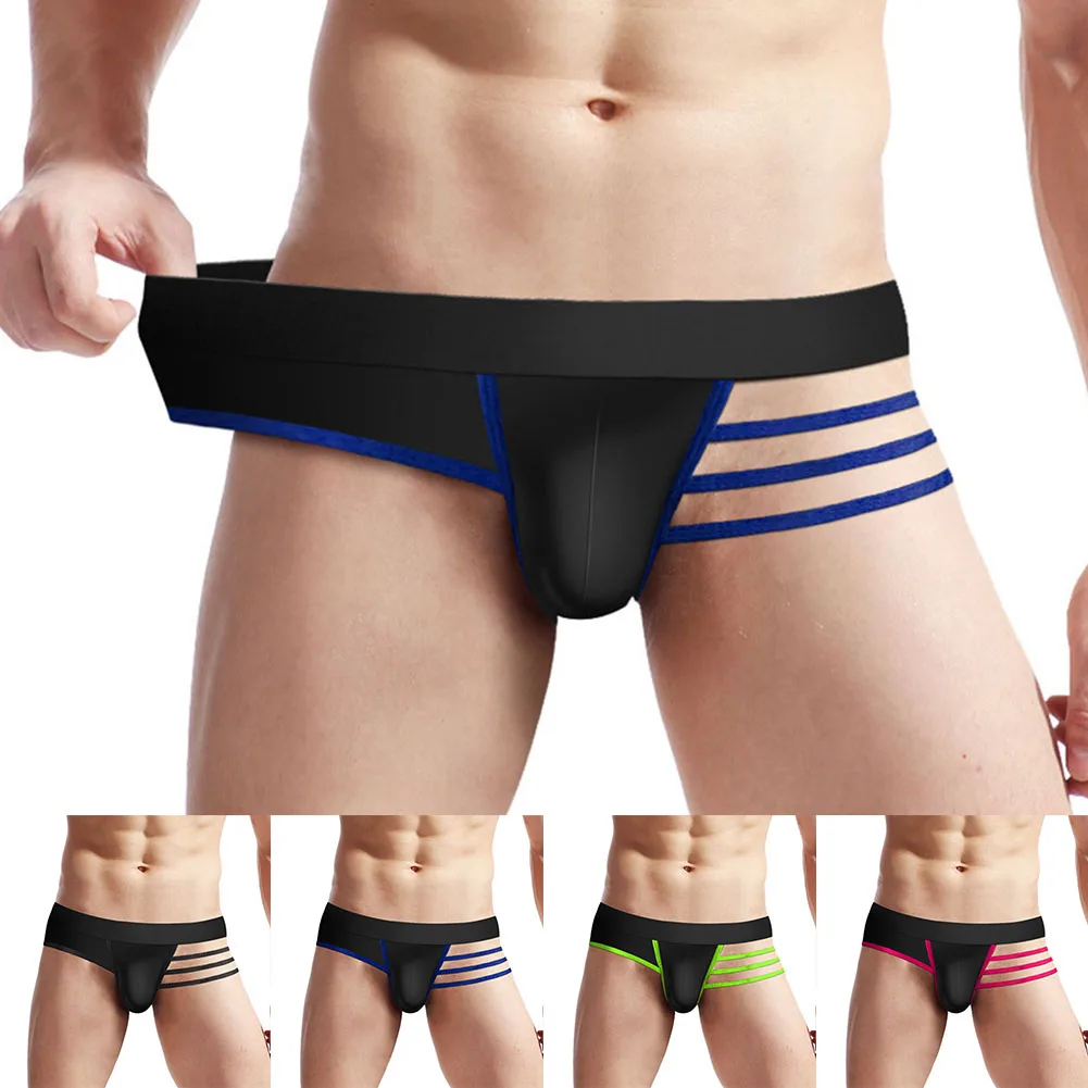 Tanga Sexy de tiro bajo para hombre, suspensorio, lencería cómoda, calzoncillos recortados, traje de baño de moda, bragas eróticas