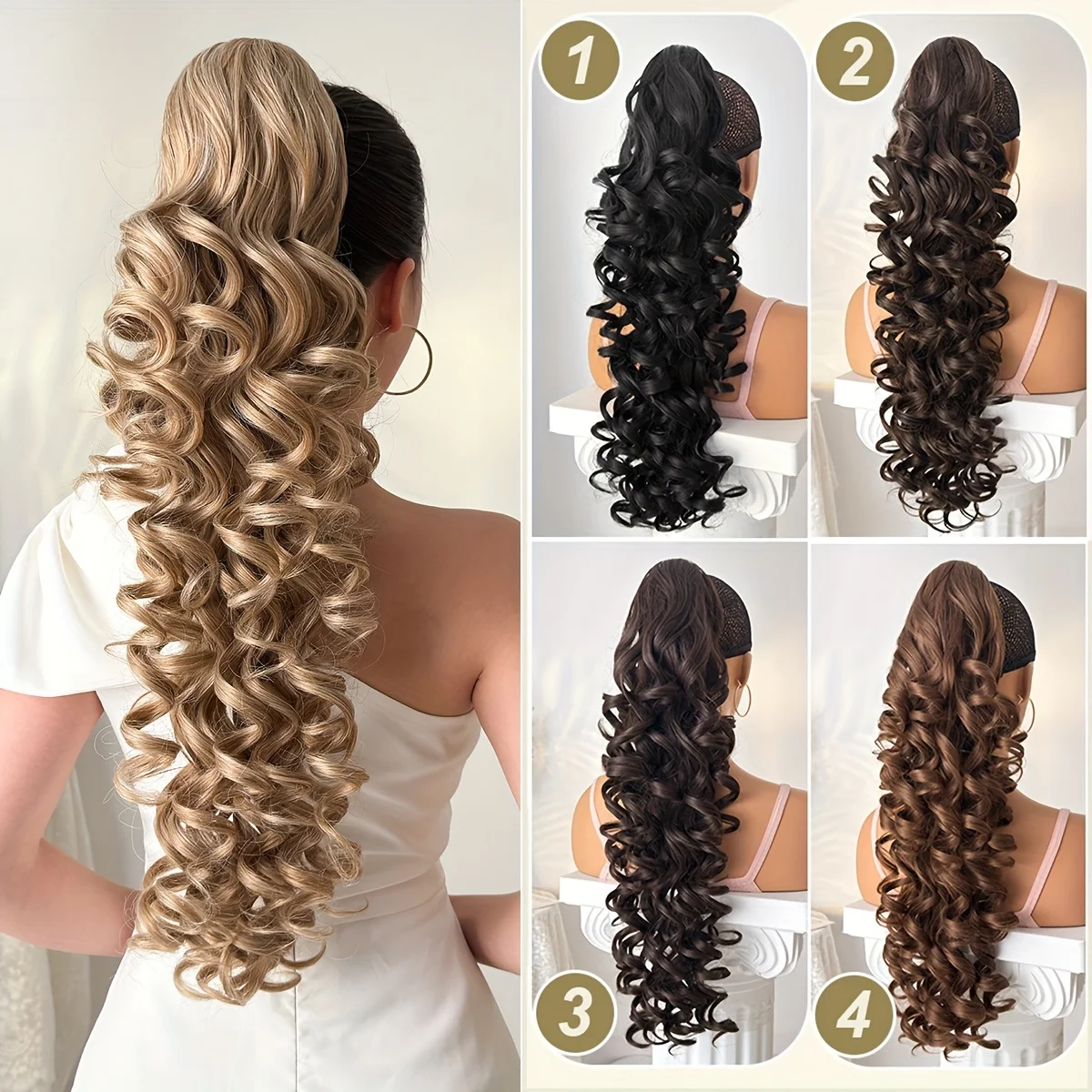 

28-Inch long curly hair braids made of heat-resistant synthetic materials are typically worn by women at daily events and festiv