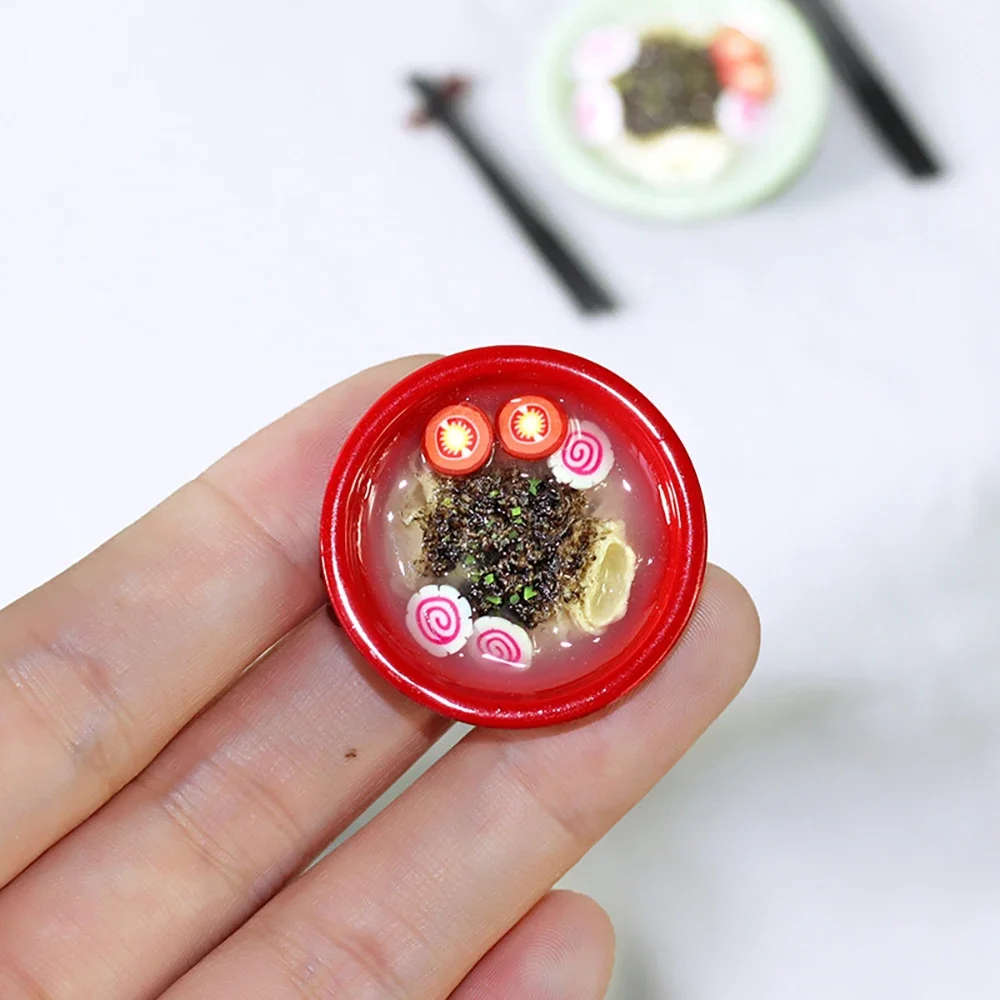 1Pcs 1/12 Dollhouse Japanese Ramen Bowl Model Mini Chopstick Food Toy for Doll House Accessories Decoration ob11 bjd