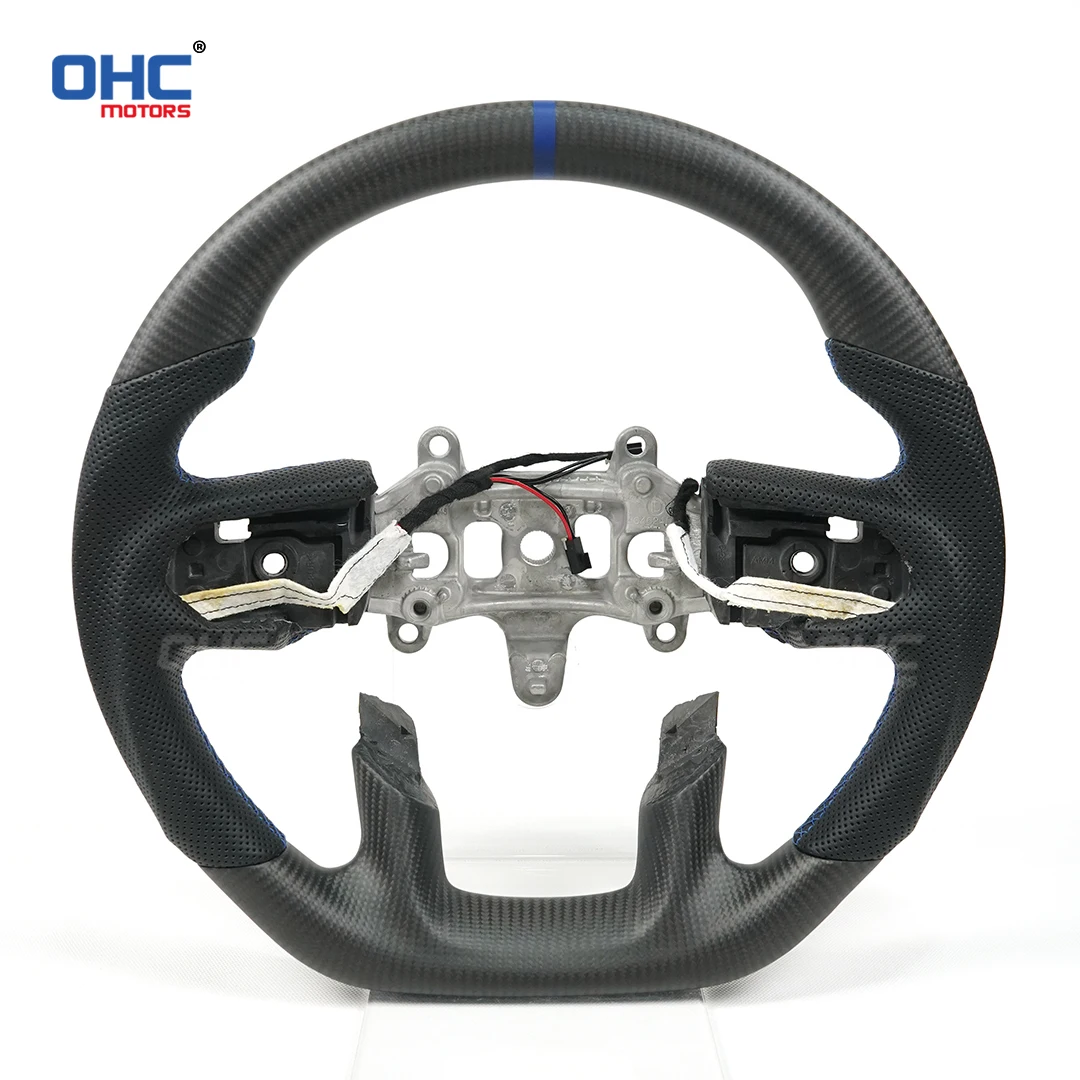 OHC 100% Pure Carbon Fiber Customized Steering Wheel For Dodge Carbon Fiber Leather Half Punch Steering Wheel
