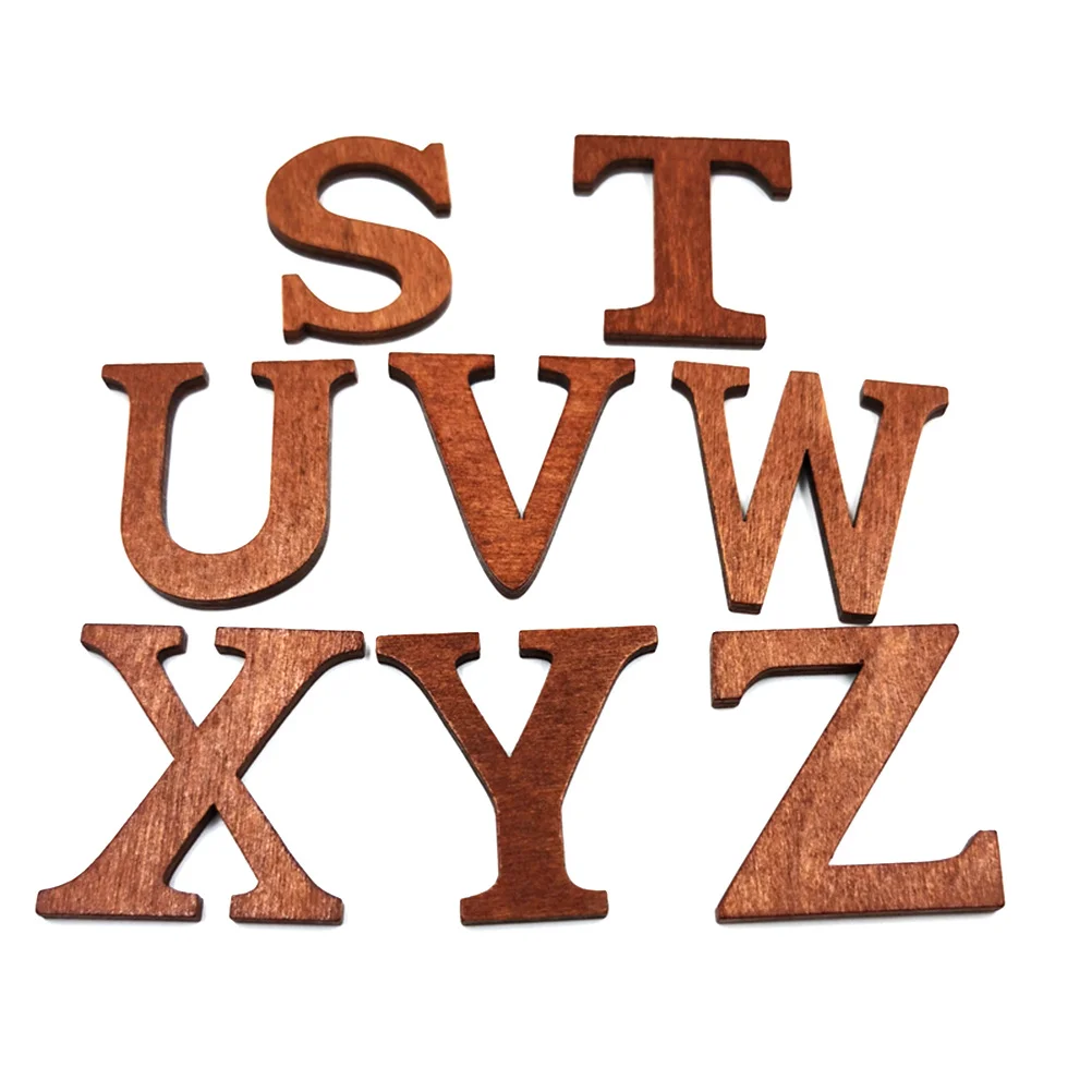26 قطعة 44 مللي متر شرائح الأبجدية الخشبية السلس النهاية لتقوم بها بنفسك التعليمية للأطفال أدوات التعلم الإنجليزية إمدادات الحرف اليدوية المواد