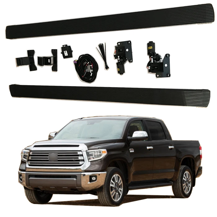 Deployable Power Running Boards,Five-Wire Large Motor Electric Side Steps for Toyota Tundra Pickup,Heavy Duty Aluminum