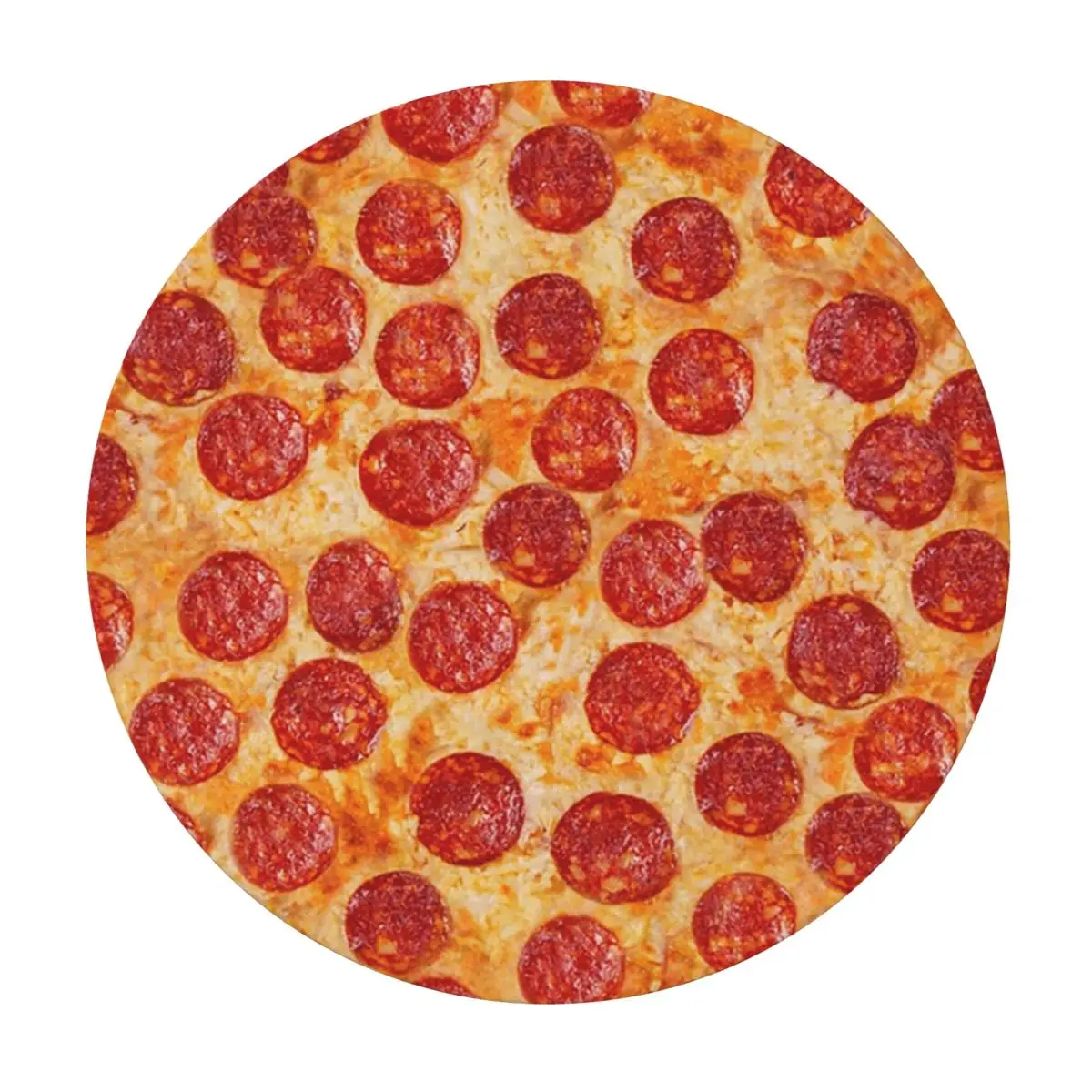 Realistic Pepperoni Pizza Pattern Waterproof Round Tablecloth Oilproof Table Cloth for Kitchen Events Dining Table Cover