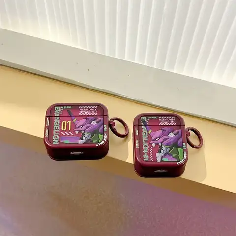 Neon Genesis Evangelion Asuka hörlursfodral söt skönhet lämplig för AirPods 1 2 3 4Pro tecknat fodral högtid pojkar födelsedagspresenter 8 best sales Hörlurar Evangelion - №7