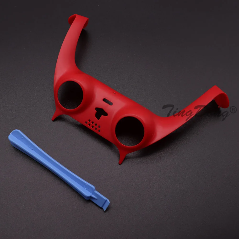 Chroom/matte gamepad handvat decoratieve strip voor PS5 controller joystick handvat shell cover met koevoet