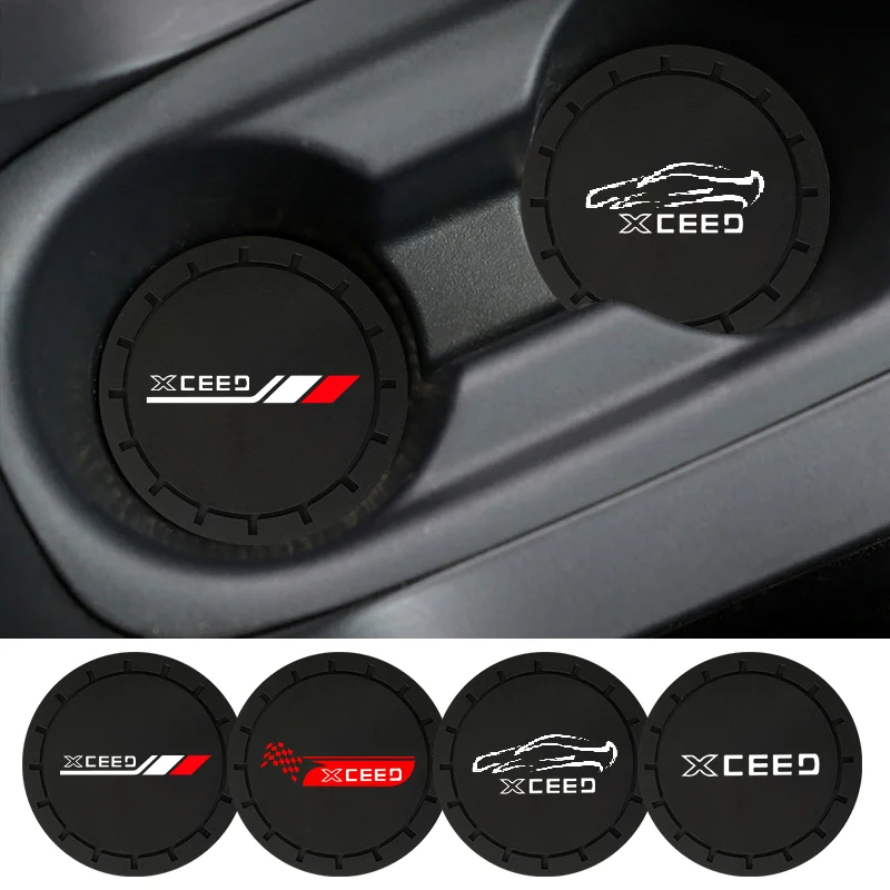 1pcs Car Water Coaster Cup Holder Mat Car Logo Styling For KIA X Ceed 2020 2023 Customized Anti-slip Mat Accessories