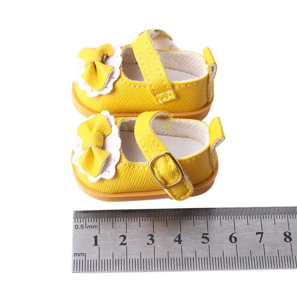 Kpop estrela crianças brinquedo 5.5cm botas artesanais 14 polegadas algodão boneca sapatos casuais boneca sapatos de couro sapatos de boneca mini arco sapatos