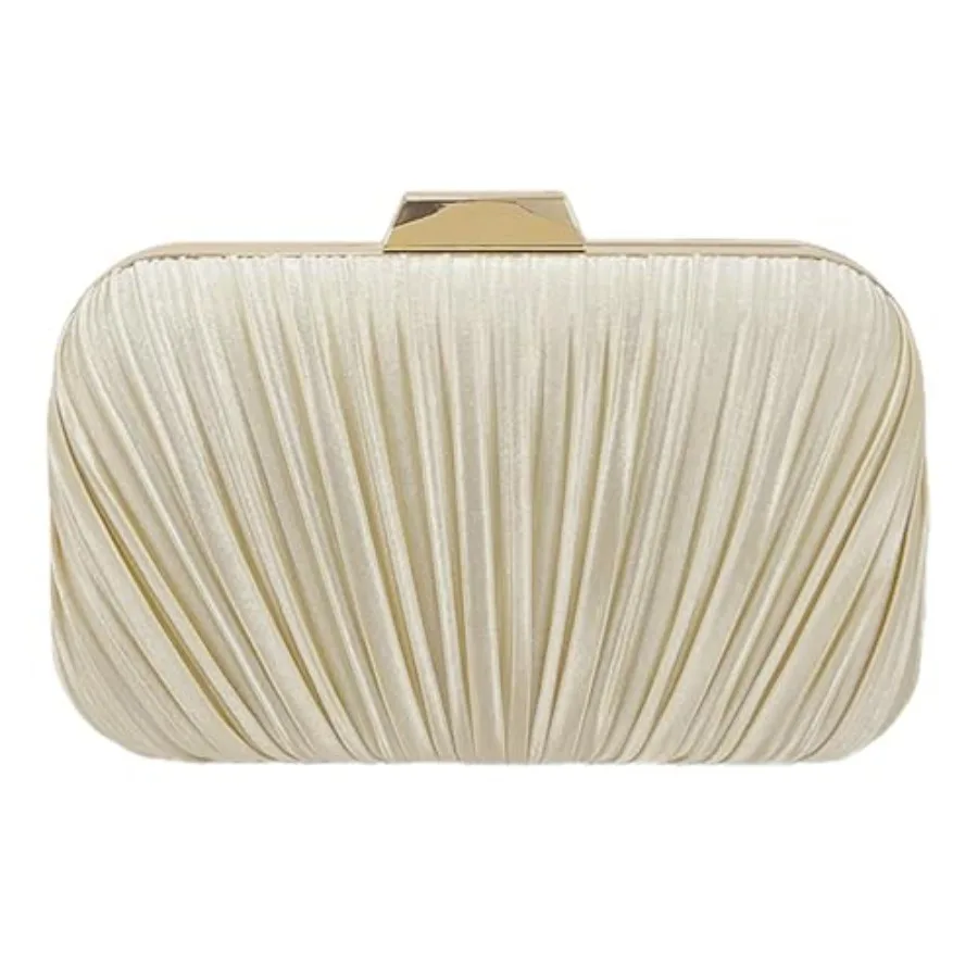 

Aovtero Evening Bag Clutch Purses Women Wedding Formal Party Bridal Handbag Pleated Sparkling Glitter with Chain