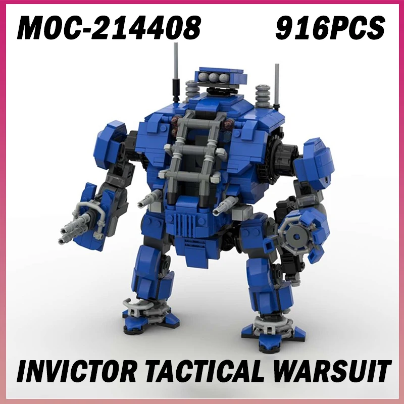 

916PCS MOC-214408 Invictor Tactical Warsuit Popular Games Hammer Battle 40K Model Building Blocks Bricks Mecha Toy Boy Kids Gift