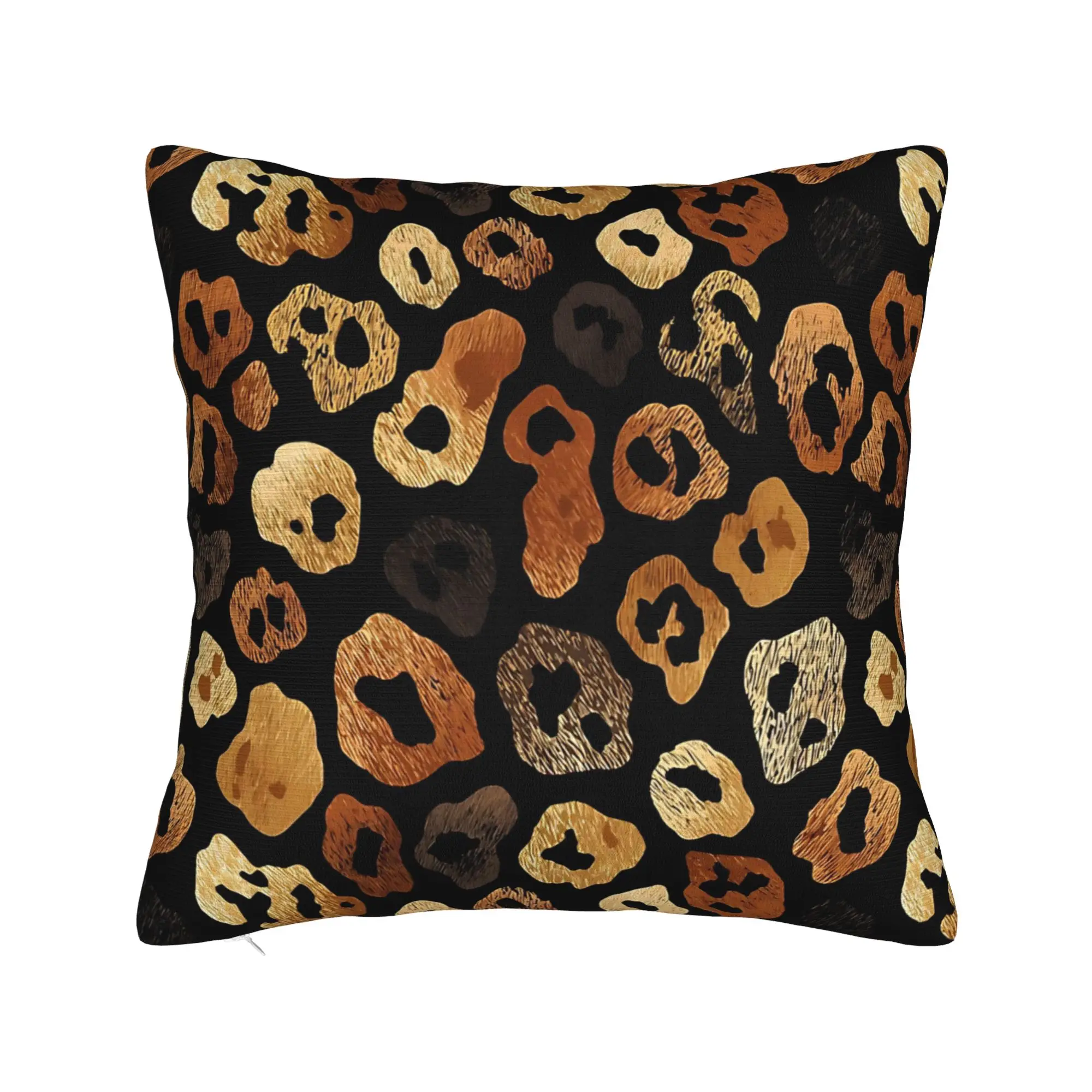 Leopard Skin Texture Pillow Cover Wildlife Rescue Soft Cushion Cover Kawaii Pillow Case For Chair Sofa Home Decor