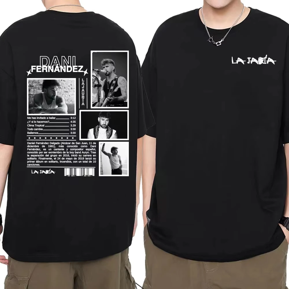 Singer Dani Fernandez La Jauria Album Tour T Shirt Men Women Casual Summer Hot Sale T-shirts Fashion High Street Classic T Shirt