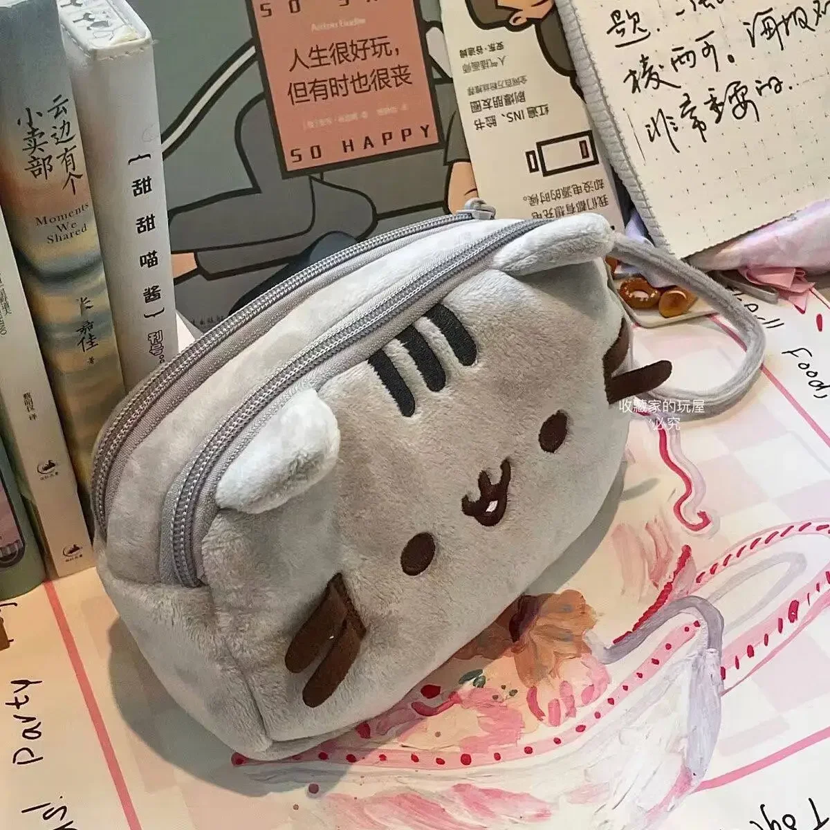 Kawaii Pusheen Fat Cat Cartoon Pencil Case Large Capacity Student Stationery Bag Portable Pen Storage Pouch Cosmetic Bag Gifts image 3