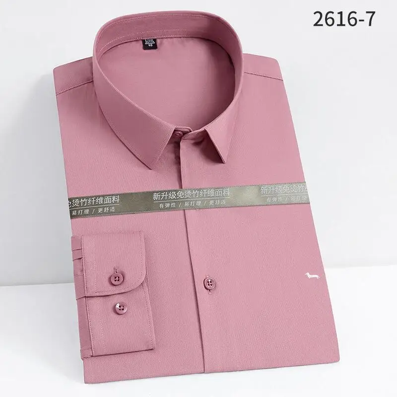 New Spring Men High Quality Casual Blouse Long Sleeve Cotton Keep Warm Harmont Solid Slim Fit Embroidery Business Blaine Shirts