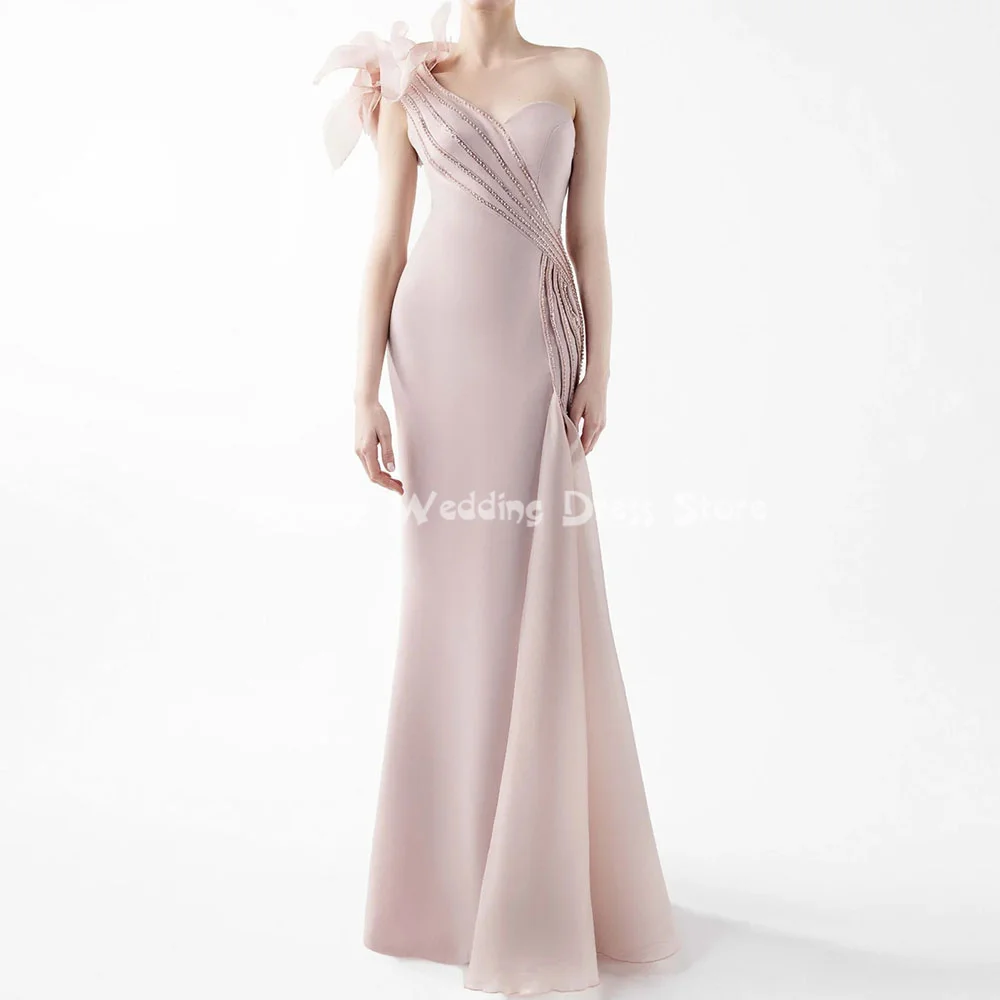 

Heyday Women's One-shoulder 3D Flowers Beaded Mermaid Luxury Evening Dresses With Sleeveless Floor-Length Elegant Dresses 2025