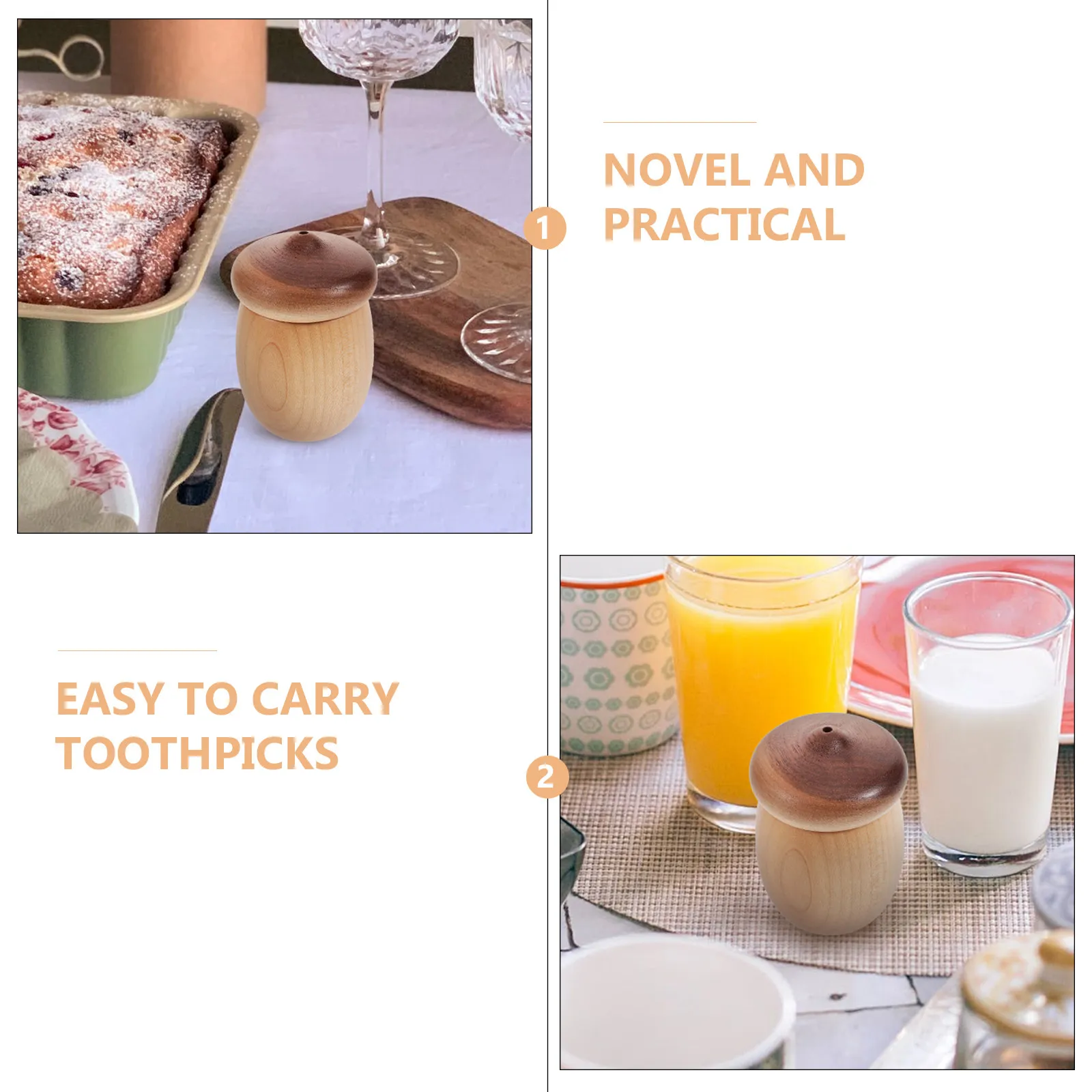 

Деревянный контейнер для зубочисток с дизайном в виде желудя, для домашнего использования, коробка для хранения зубочисток, легко чистится, многоразовый, органайзер для кухонной столешницы