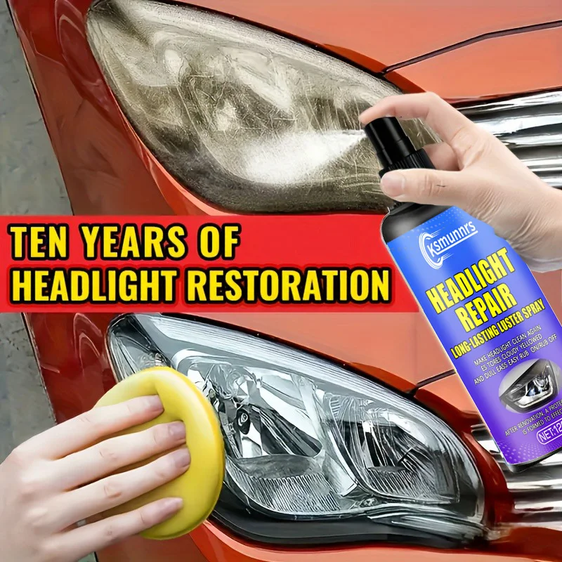 Headlamp repair kit - transparent, bright headlight advanced repair solution, prevent yellowing and oxidation, and durable prote